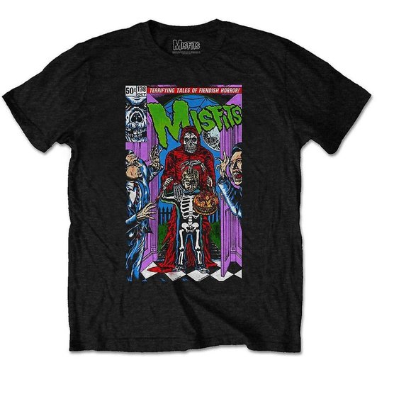 Misfits Terrifying Tales of Fiendish Horror punk rock Official T-Shirt L NWT - Picture 2 of 4